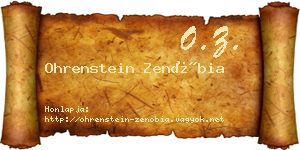 Ohrenstein Zenóbia névjegykártya